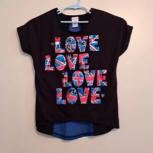 Ransom Girl Girls Short Sleeve Shirt Black With UK Flag Design Size L (10/12) - Picture 1 of 11