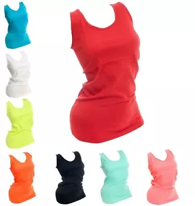 GOGO Top camiseta sin mangas camisa interior ropa interior color liso verano otoño parte superior - Imagen 1 de 10