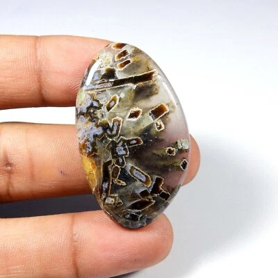 Pseudomorph Stick Agate Cabochon Oval Shape Natural Gemstone Loose 50 Cts #8130 - Image 1 of 4