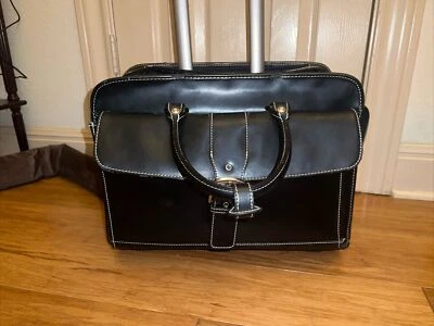 Franklin Covey Travel Bag Laptop Rolling Case Briefcase Carry On Wheels Black  - Image 1 of 4