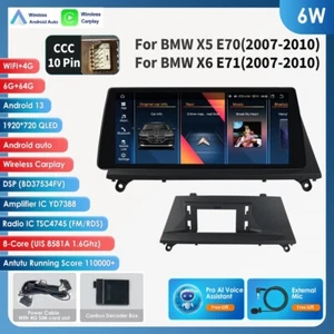 10.25" Screen Android13 Car GPS Stereo Multimedia 64GB For BMW X5 E70 X6 E71 CCC - Picture 1 of 23