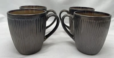 Lot 4 CUISINART Stoneware Anais Collection Coffee Mugs Brown Bronze CDST1-S4G3 - Image 1 of 4