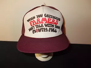 VTG-1980s Criticize Agricoltori Fouth Completo Scherzo Divertente Cappellino Con - Foto 1 di 3