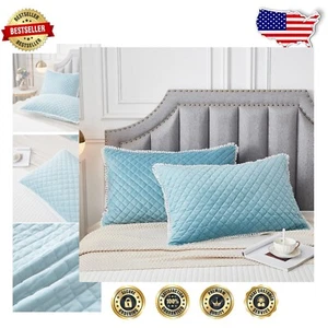 Fringe-Trimmed Velvet Pillowcases in Turquoise - Elegant Set of 2 for Bedrooms - Picture 1 of 9