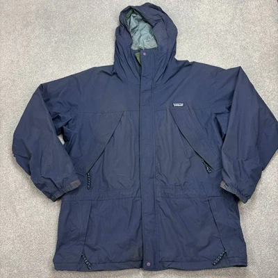 VINTAGE Patagonia Jacket Adult Large Blue Super Alpine Shelled Lined Hood Mens - Image 1 of 4