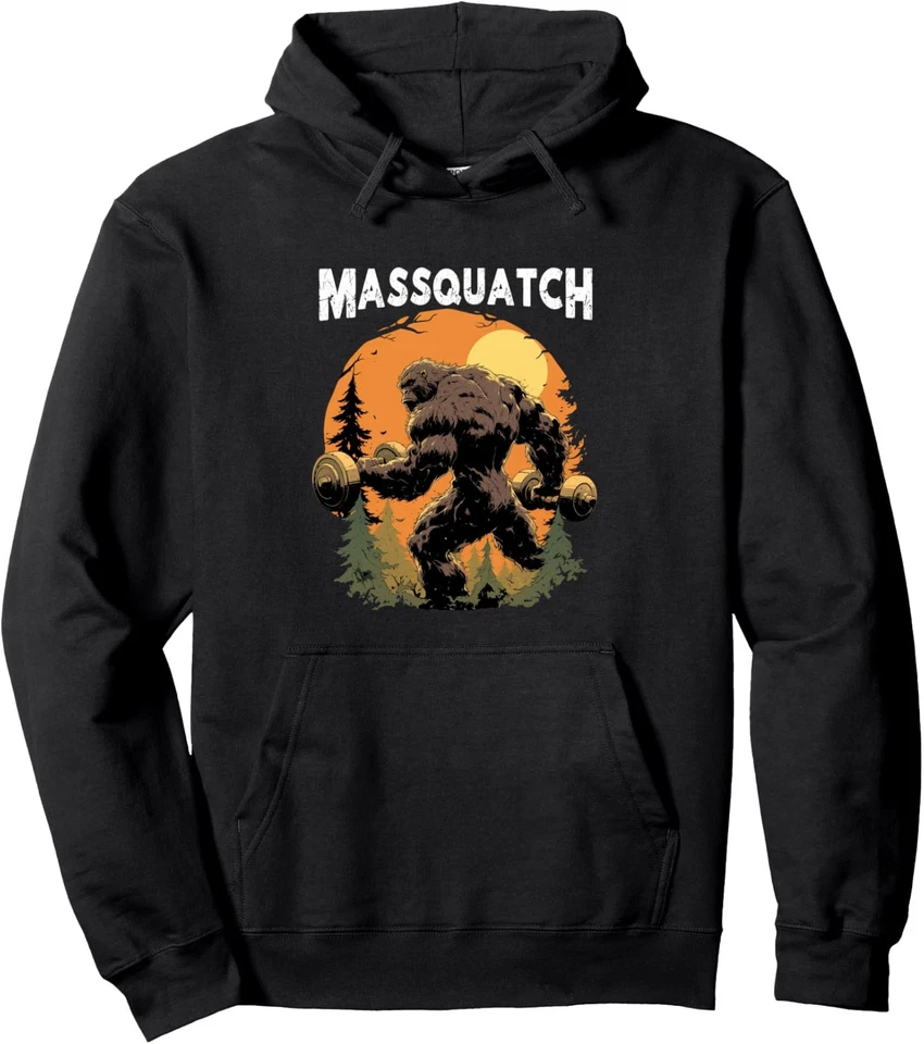 Bigfoot Funny Sasquatch Workout Gym Weightlifter Unisex Hooded Sweatshirt - Image 1 of 1