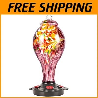 Alimentador de colibrí de vidrio estilo antiguo - púrpura Foto 1 de 4