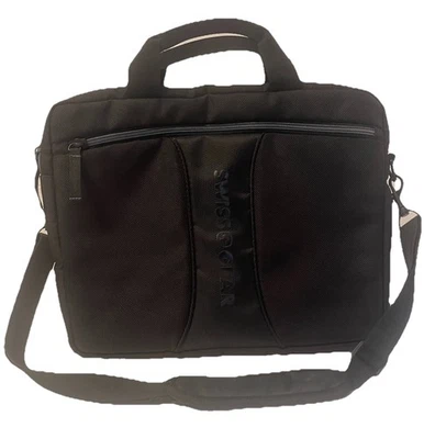 SWISS GEAR The Jett Negro Laptop Tablet Bolso Mensajero Estuche Delgado 11"x14" Foto 1 de 4