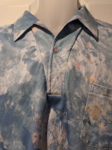 Vintage 70er Jahre Lilly Dachè Abstrakt Aquarell Polyester Disco Hemd Herren XL - Bild 1 von 10