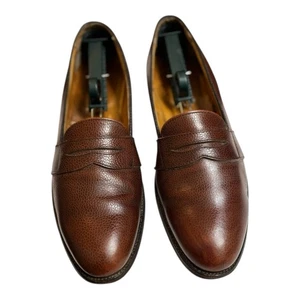 Mocasines Alden Bespoke 0324 marrón grano escocés correa completa cuero talla 10,5 AAA/A - Imagen 1 de 16