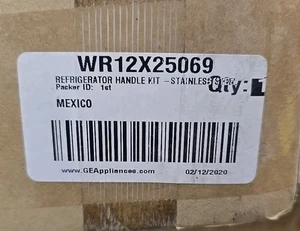 GE WR12X25069 REFRIGERATOR HANDLE  STAINLESS STEEL -NEW SET - Picture 1 of 2