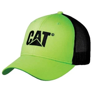 Caterpillar CAT Equipment Black & Green Hi-Vis Safety Snapback Mesh Cap/Hat - Picture 1 of 1
