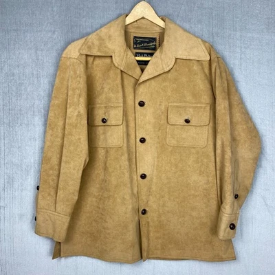 De Colección Años 70 Cazadora A Medida Para Hombres L Tostada Imitación Gamuza Western Sobrecamisa Vaquero Retro Foto 1 de 4