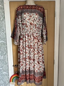 Stunning Boohoo Boho Floral Summer Festival Vibes Midi Dress Sparkly Sequin S18 - Picture 1 of 10