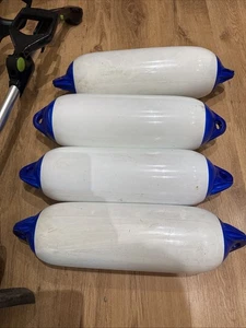 4 XWHITE/BLUE BOAT FENDERS - Picture 1 of 3