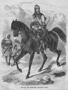 Schamyl, The Celebrated Circassian Chief - 1856 antique Print - Picture 1 of 2
