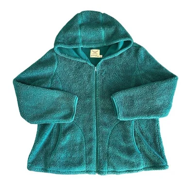 Faded Glory Fuzzy Soft Zip Up Sherpa Feel Sweater Hooded Top Womens 2X - Image 1 of 4