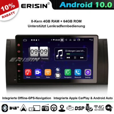 8-Kern 9" Android 12.0 GPS Autoradio Navi BMW 5 Series X5 E39 E53 M5 CarPlay DSP - Bild 1 von 4