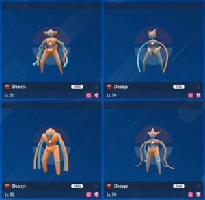 NO BRILLANTE 6IV* XXXL Gamestop Deoxys Eventos Todas las Formas Pokemon Escarlata/Violeta Hogar - Imagen 1 de 6