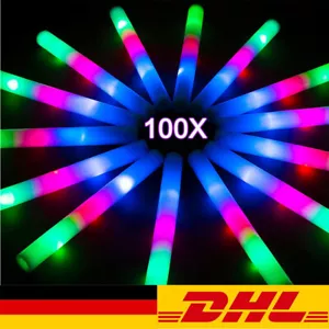 100 Stück LED Leuchtstäbe Blinkstäbe Schaumstoff Lichtstäbe Glow Light up Wand - Bild 1 von 14