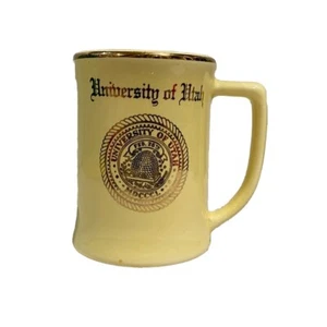 Vintage University Of Utah Coffee Mug Gold Trim College Gift Appx 4” Graduation - Picture 1 of 6