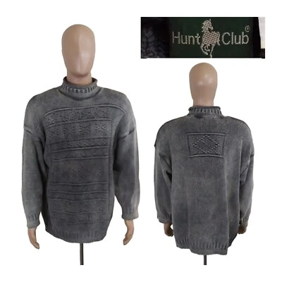 Vintage Hunt Club USA Cotton Gray Long Sleeve Mock Neck Sweater Medium - Image 1 of 4