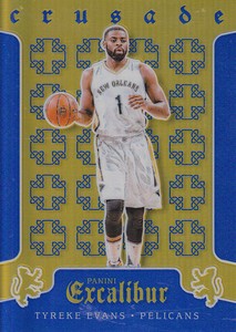 2015-16 Panini Excalibur Crusade Blue Basketball Card #97 Tyreke Evans /199