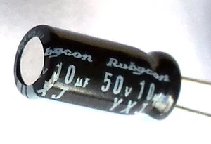 6 Stück x 10uF 50V Rubycon (JAPAN) YXJ 105°C, HÖCHSTE QUALITÄT -ref:358 - Bild 1 von 2