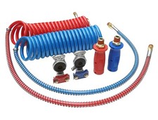 air line truck hose coiled kit fittings brake hoses lines commercial king road parts gladhands handles nylon ft