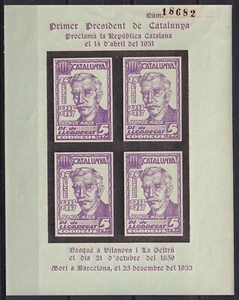 SCW Pi de Llobregat Edifil Allepuz #20 S/S Francesc Macia violet IMPERF. MNH-VF - Picture 1 of 1