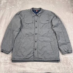 Quiksilver Jacket Mens XL Extra Large Gray Quilted Snap Buttons Beach Casual - Picture 1 of 11