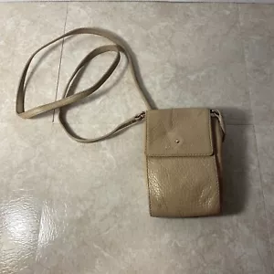 Kate Spade New York Crossbody Leather Phone / Card Pouch Bag Beige 3.5” X 5.5” - Picture 1 of 8
