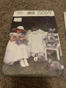 Vogue Craft Pattern 8866 Plush Stuffed Toys Bunnies 26" and 8" Two Styles UNCUT - Picture 1 of 4