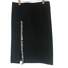 Kookai Black Skirt Fringe Detail At Front Slit Small S Eu 36