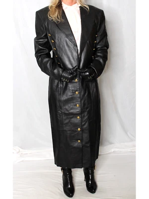 Mujer Cuero Falda Traje Chaqueta Negro 38-S? De colección Años 80 90 Mob Wife Raro Mondi Foto 1 de 4