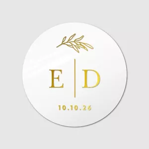 Personalised Wedding Round Printed Stickers Favour Labels Stickers Custom - Picture 1 of 14