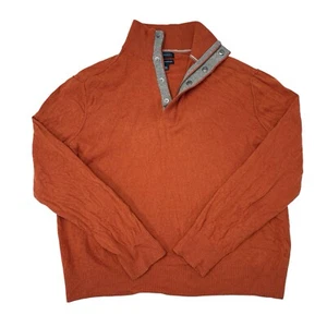 Banana Republic Sweater Men’s Size XL Orange Merino Wool Pullover Thin Knit - Picture 1 of 10
