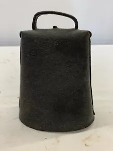 Genuine Antique Hand Wrought Riveted Tin Cow Bell Complete W/Original Clapper - Picture 1 of 9