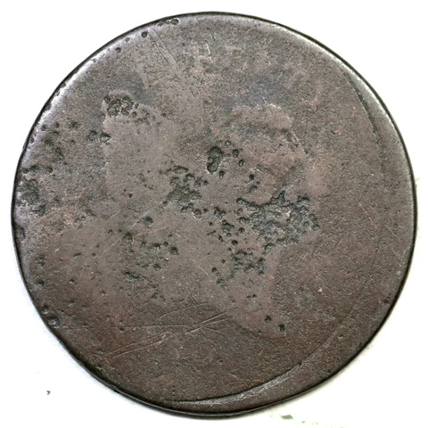 1795 C-6a R-2 Plain Edge Liberty Cap Half Cent Coin 1/2c Cover
