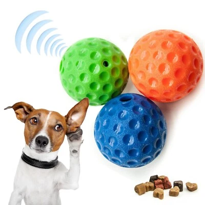 10cm GIGGLE Dog Chew TOYS Treat Dispensing Golf Ball Interactive Dog Toy Boredom - Image 1 of 4
