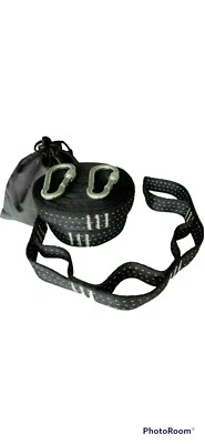 Cutequeen Hammock Tree Straps - Heavy Duty Black w/White stitches 34 loops  - Image 1 of 4