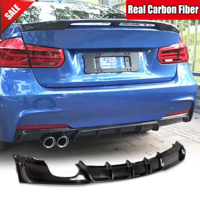 Carbon Fiber Rear Bumper Lip Diffuser For BMW F30 325i 335i 340i M-sport 2013-18 - Изображение 1 из 4