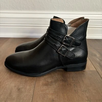 Spring Step Women Size 37 (US 6.5) Pristina Black Leather Buckle Ankle Boots NIB - Image 1 of 4