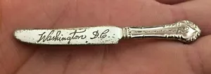 1948 Antik Sterling Silber Anstecknadel Buttermesser Washington DC Souvenir Alt A8 - Bild 1 von 12