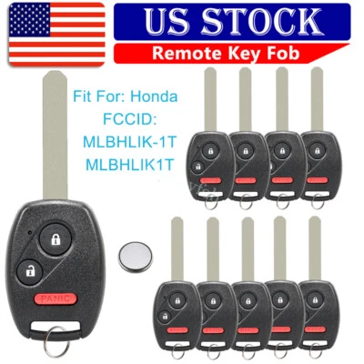 10 For 2007 2008 2009 2010 2011 2012 2013 Honda CR-V Remote Car Key Fob + Chip - Image 1 of 4