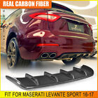 Fits Maserati Levante Sport 2016-17 Real Carbon Rear Bumper Diffuser Lip Spoiler