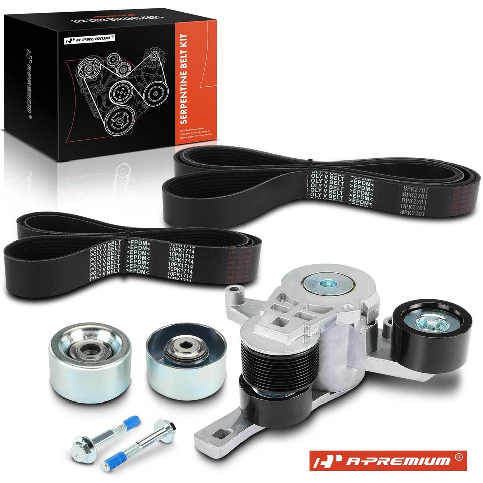 4x Kit de componentes de transmisión por correa Serpentine para Western Star 4900FA 2013-2018 4900EX Foto 1 de 4