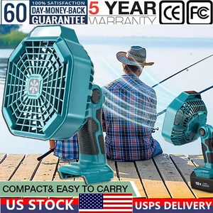 Portable Camping Fan for Makita 18V Li-ion Battery Cordless Handheld Jobsite Fan - Picture 1 of 7