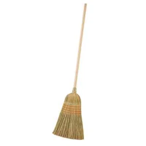 Giant Commercial Corn Broom 15 Inch Sweeping Width Heavy Duty Use Straw Cleaning - Picture 1 of 7