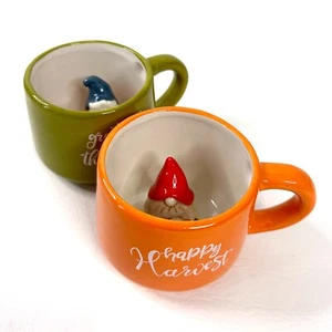 Tazas Gnome Harvest verde naranja 2ct Happy Harvest agradecido té café - Imagen 1 de 6